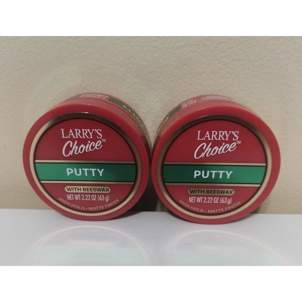 2 Pack Larry's Choice Putty with Beeswax High Hold Matte Finish 2.22 oz